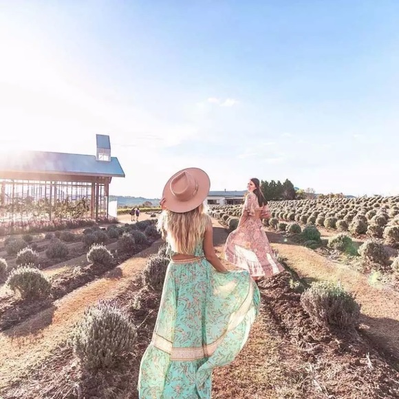 SOLD OUT Turquoise Fields Boho Ruffle Hi Low Maxi Skirt - Picture 4 of 10